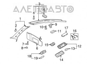 Козырек левый Audi A4 B8 13-16 рест беж