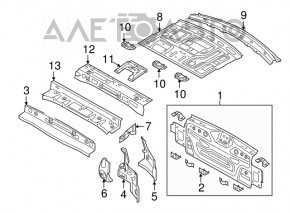 Panoul din spate VW Passat b8 16-19, 2 piese, argintiu