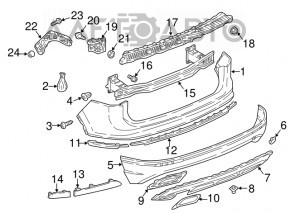 Bara spate goală partea de jos VW Tiguan 18- structură, îndoită, șifonată