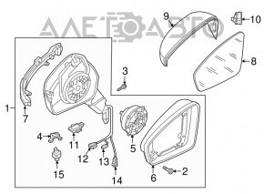 Oglindă laterală dreapta VW Tiguan 18- 6+2 pini, BSM, semnalizator, încălzire, neagră