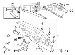 Capacul portbagajului inferior al usii VW Tiguan 18- negru, indoit, uzat