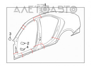 Aripa din spate, partea dreapta, a un sfert de Cadillac ATS 13- are o lovitura.