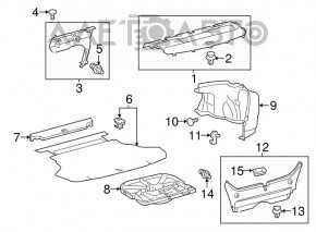 Capac portbagaj Toyota Camry v50 12-14 SUA, neagra, zgarieturi