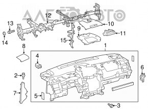 Торпедо передняя панель с AIRBAG Toyota Camry v50 12-14 usa черн