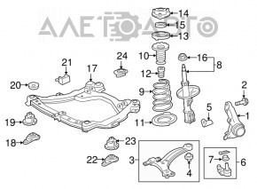 Опора амортизатора передняя левая Toyota Camry v50 12-14 usa без подшипника