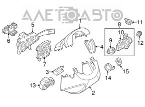 Подрулевой переключатель VW Jetta 11-18 USA, под датчик дождя OEM