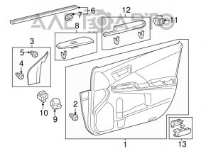 Обшивка двери карточка передняя левая Toyota Camry v50 12-14 usa серая