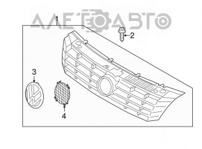 Решетка радиатора grill со значком VW Passat b7 12-15 USA