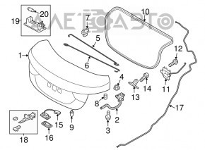 Capac portbagaj Hyundai Elantra UD 11-16 argintiu N5S, bara