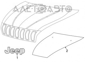 Эмблема капота Jeep Cherokee KL 14-18 хром