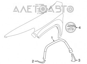 Накладка арки крыла передняя левая Jeep Cherokee KL 14-18 fwd новый OEM оригинал