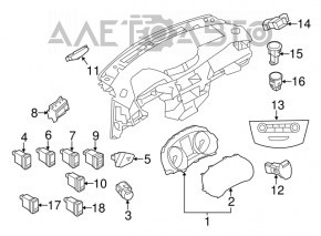 Tabloul de bord Nissan Rogue 14-16 SUA