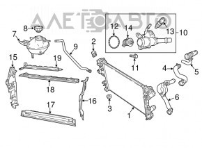 Deflectorul radiatorului stânga pentru Jeep Compass 17- 2.4