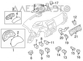 Panoul de instrumente superior Nissan Leaf 13-17 60k