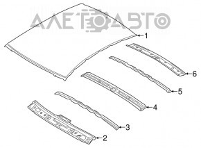 Acoperiș metalic Hyundai Elantra UD 11-16 fără trapă, antenă, tăiată.