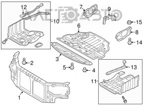 Protecția pentru bara de protecție față Hyundai Sonata 11-15, nouă, originală OEM