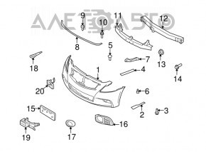 Крепление переднего бампера левое Infiniti G25 G35 G37 4d 07-14