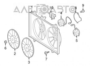 Difuzorul carcasei radiatorului asamblat pentru Lexus ES300h 13-18, nou, neoriginal