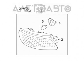 Reflectorul spate stânga al barei de protecție pentru Lexus RX330 RX350 RX400h 06-09 SUA, nou, neoriginal.