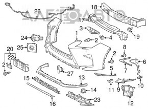 Cadru far stanga Lexus RX350 RX450h 16-19 nou neoriginal