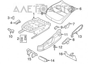 Scaunul șoferului VW Jetta 11-18 SUA fără airbag, manual, material textil negru