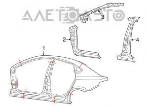 Aripa spate dreapta a Dodge Dart 13-16 gri, cu mici lovituri.