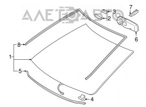 Geamul frontal Toyota Camry v50 12-14 SUA aer pe margine, nisip, lovituri