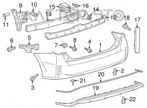 Бампер задний голый Toyota Prius V 12-17 без губы, голубой 787