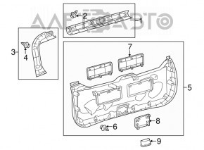 Capacul portbagajului inferior al usii Toyota Prius V 12-17 gri.