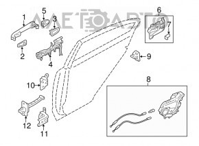 Buclele ușii din spate stânga superioară Subaru XV Crosstrek 13-17, noi, originale OEM