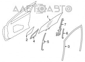 Geam electric cu motor, fata stanga, Subaru XV Crosstrek 13-17