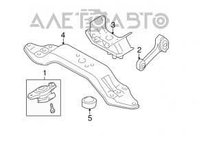 Подушка двигателя левая Subaru Forester 14-18 SJ 2.5 потрескана