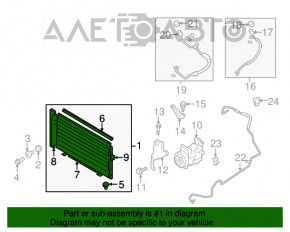 Radiatorul condensatorului de aer condiționat pentru Subaru XV Crosstrek 13-17