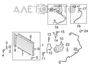 Radiatorul condensatorului de aer condiționat pentru Subaru XV Crosstrek 13-17