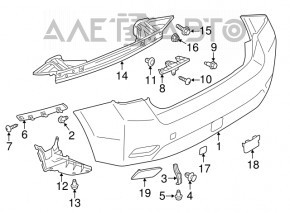 Suportul pentru bara spate dreapta interior Subaru XV Crosstrek 13-17 nou, neoriginal.