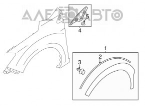 Capacul aripii din față dreapta pentru Subaru XV Crosstrek 13-17, nou, neoriginal