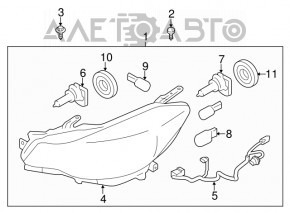 Фара передняя правая Subaru XV Crosstrek 13-17 голая новый неоригинал