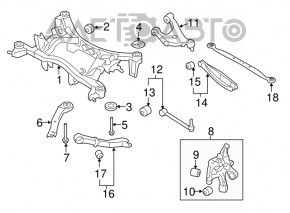 Maneta inferioară din spate, dreapta, pentru Subaru Forester 14-18 SJ, nouă, originală OEM.