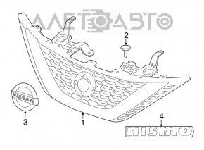 Grila radiatorului cu emblema Nissan Sentra 16-19 restul