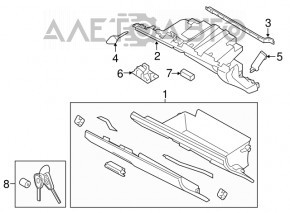 Перчаточный ящик, бардачок Subaru Outback 15-19 черный, царапины