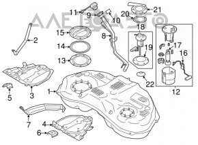 Топливный бак Subaru Forester 14-18 SJ 2.5, 2.0