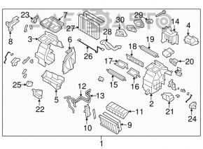 Radiatorul de încălzire a aerului pentru Subaru Forester 14-18 SJ.