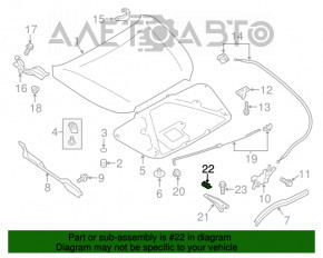 Защелка палки опоры капота Subaru XV Crosstrek 13-17