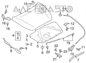 Balamalele de suport ale capotei Subaru XV Crosstrek 13-17, noi OEM original