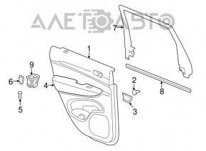 Capacul ușii, cartela din spate dreapta Jeep Grand Cherokee WK2 14-16 bej.