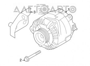 Generatorul Nissan Rogue 14-20 lipsește o bucată de la capacul din spate.