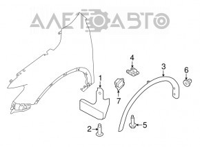 Capacul aripii fata stanga Nissan Rogue 14-20 pini.