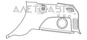 Capacul arcului drept Jeep Grand Cherokee WK2 11-15 bej, prindere ruptă, plastic decolorat, zgârieturi, necesită curățare chimică