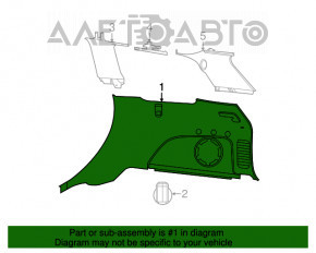 Capacul arcului drept Jeep Grand Cherokee WK2 11-15 bej, prindere ruptă, plastic decolorat, zgârieturi, necesită curățare chimică