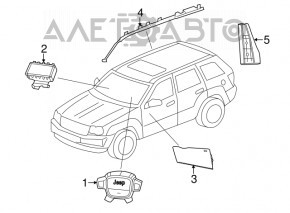 Подушка безопасности airbag в руль водительская Jeep Grand Cherokee WK2 14-18 черная